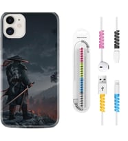 Apple iPhone 11 12 13 Mini Kılıf Kablo Koruma Spiral Silikon Warrior 1653