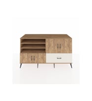 Kronos Konsol 5 Raflı Tek Çekmeceli 4 Kapaklı 176x59x99 Çam-Çam/Aytaşı