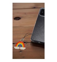Miyuki Boncuk El Yapımı Minik Gökkuşağı Telefon Çarmı - Charm (Çok Renkli)