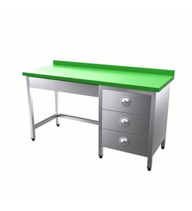 Vital  VCT-PG-167 Çalışma Tezgahı Polietilen Tablalı Grup Çekmeceli