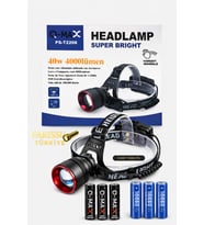 40W 4000 Lümen Sensörlü Kafa Lambası + 3 ADET YEDEK PİLLİ MEGA PAKET (Toplam 6 Pil)
