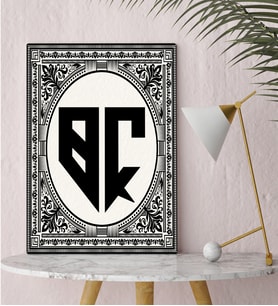 BK Gift Kişiye Özel Monogram Harfli Kanvas Tablo, Monogram Logo Harf, Monogram, Baş Harfli, Ev ve Ofis Hediyesi