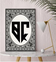 BK Gift Kişiye Özel Monogram Harfli Kanvas Tablo, Monogram Logo Harf, Monogram, Baş Harfli, Ev ve Ofis Hediyesi