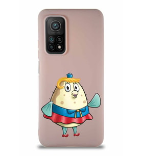 Xiaomi Mi 10T Soft Premier Kapak Bayan Puff Tasarımlı Silikon Kılıf - Pudra (Şeffaf)