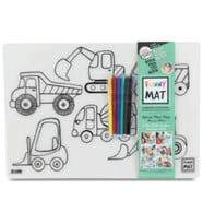 Funny Mat - İş Makineleri Ve Taşıtlar 6'Lı Kalem Hediyeli 30 x 40 cm