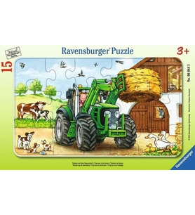 Ravensburger Yapboz, Tractor On Farm, 15 Parça (Krem)