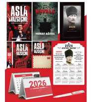 Asla Vazgeçme - Ayraç - Kartpostal - Poster - Havala -  2026 Ajanda Komutan - Kalpaklı Ahşap Duvar Takvimi - Masa Takvimi
