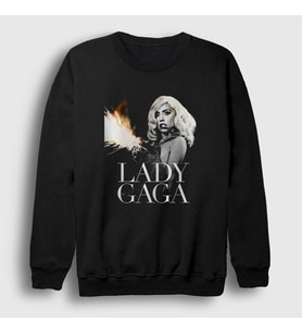 Presmono Unisex Siyah Pyro Bra Lady Gaga Sweatshirt 478279tt