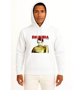 Kapüşonlu The Rocky Horror Show Janet Weiss Göğüs Tasarımlı Unisex Sweatshirt