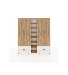 Arges Dolap 13 Raflı 6 Çekmeceli 2 Askılı 220x30x243 Çam-Çam/Aytaşı