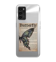 Oppo A16 / A55 Uyumlu Butterfly Tasarımlı Şeffaf Telefon Kılıfı