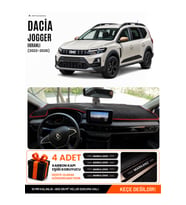 DACİA JOGGER EKRANLI (2022-2026) Uyumlu Torpido Örtüsü Torpido Kılıfı - Siyah Kırmızı