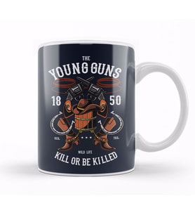 The Young Guns Cowboy Hat Boots Kupa Bardak Porselen