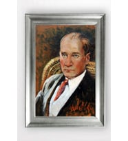Gümüş Çerçeveli Atatürk Tablo cv1279