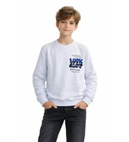 Erkek Çocuk Önü Arkası Baskılı Sweatshirt BGL-ST05237 (Beyaz)