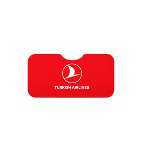 OEM Turkish Airlines Logolu Kırmızı Katlanabilir Ön Cam Güneşliği
