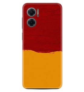 Xiaomi Redmi Note 11E Kılıf Silikon Desen Özel Seri Sarı Kırmızı Boya 1708