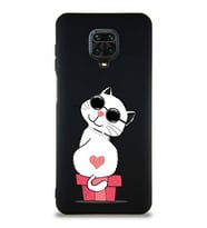 Xiaomi Redmi Note 9S Soft Premier Kapak Coolcat Tasarımlı Silikon Kılıf - Siyah (Şeffaf)