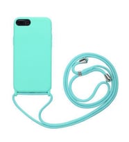 iPhone 7 Plus Kılıf Kamera Çıkıntılı Airbag Askılı Tasarım Sert Silikon (Turkuaz)