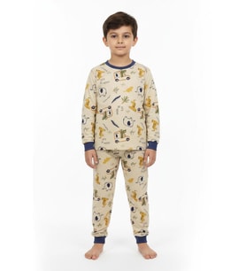 Erkek Çocuk Baskılı Pijama Takım BGL-ST05258 (Taş)