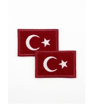 Bayrak Peç Kırmızı 2 Adet 4x6 cm Arkası Cırtlı (Kara Kuvvetleri Kol Peçi)