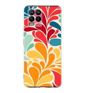 PrintiFy Realme 8  ile Uyumlu 1mm Slim Fit Retro Renkler 5 Baskılı Şeffaf  Kılıf