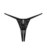 Siyah Büyük Beden Fantazi İç Giyim Özel Bölgesi Ağı Açık Fantezi G String Tanga