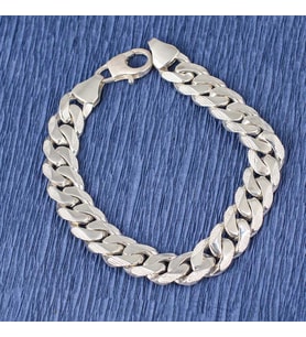 925 Ayar Gümüş 10 x 13 mm Desenli Zincir Bileklik