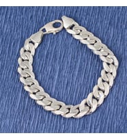925 Ayar Gümüş 10 x 13 mm Desenli Zincir Bileklik