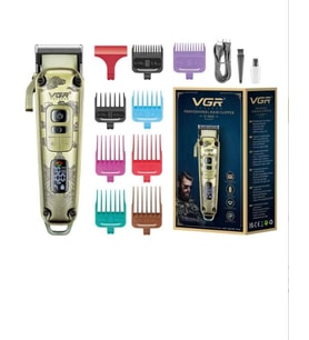 VGR V-005 Profesyonel Saç ve sakal Kesme Ve Tıraş Makinesi - Renkli Taraklı Tam Set!