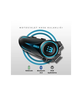 Motosiklet İntercom Seti Yeni Sürüm Bluetooth V5.3 Rgb Kask Kulaklığı