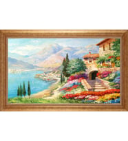 Çerçeveli Paspartulu Manzara Tablo bm1855 (Gold)