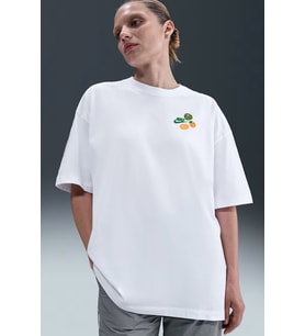 Nike Oversized Short Sleeve Graphic T-shirt Grafik Baskılı Oversize Kadın Tişört Beyaz