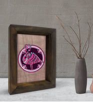BK Gift Flamingo Tasarımlı Dekoratif Doğal Masif Ahşap Çerçeve 15x20cm-1 (Beyaz)