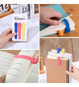 3’lü Otomatik Kitap Ayıracı – Akıllı Silikon Yer İmi Klips Seti, Okuma Severler İçin Pratik Kitap Aksesuarı (5343)