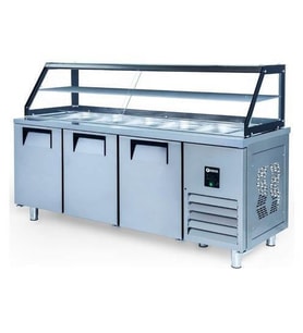 Iceinox Servis Buzdolabı 515 Lt 3 Kapılı Camlı (Gri)