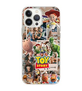 Iphone 15 Pro Uyumlu Toy Story Kolaj Tasarımlı Şeffaf Telefon Kılıfı