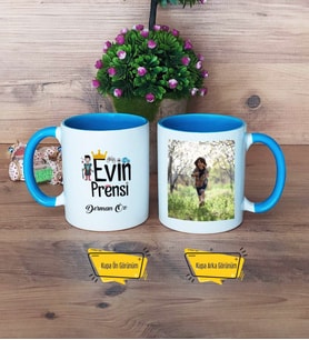 Evin Prensi Kupa Bardak Mavi Fotoğraflı Çocuk Hediyeleri