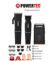 Powertec TR-5400 Saç-Sakal-Vücut-Ense-Günlük Tıraş Makinesi 3'lü Set