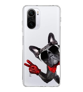 PrintiFy Xiaomi Poco F3 ile Uyumlu 1mm Slim Fit Köpek 2 050e Baskılı Şeffaf  Kılıf