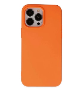iPhone 14 Pro Max Kılıf Nano içi Kadife Silikon - Turuncu