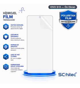SChitec VIVO S15 Uyumlu Ön Yüzey Nano Şeffaf Hidrojel Ekran Koruyucu