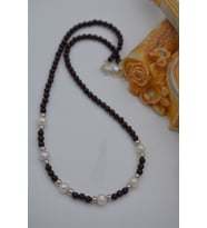 STONEAGE Lal Garnet ve İnci Taşlı Bayan Kolye (Altın / Dore)