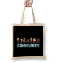 8 Bit Community Logo Bez Çanta Uzun Saplı