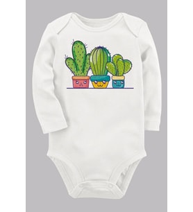 Organik Baskılı Pamuklu Unisex Bebek Body UZUNKOLE59