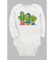 Organik Baskılı Pamuklu Unisex Bebek Body UZUNKOLE59