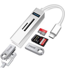 BN08 Macbook ve Android İçin 5 in 1 Alüminyum Type-C to USB 5GBPS 3.0 Çoklayıcı Hafıza Kartı Okuyucu OTG