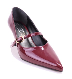 Dagoster DZA07-389100 Bordo Rugan Stiletto Topuklu Kadın Ayakkabı