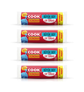 COOK Buyuk Çop Torbası 65x80 Cm 20 li x 4 Adet