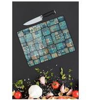 Soyut Desenler  Cam Kesme  ve Sunum Tahtası  25 Cm X 35 Cm